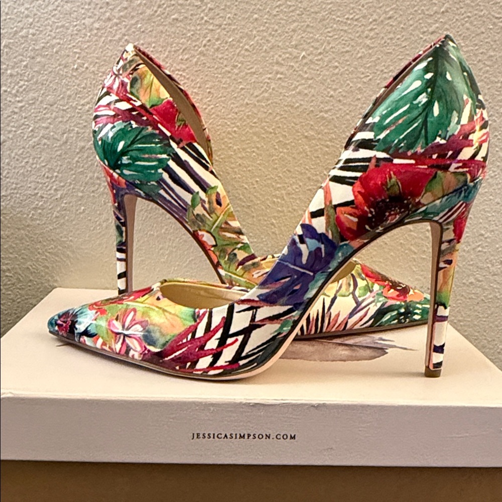 Jessica Simpson Multicolor Floral Heels